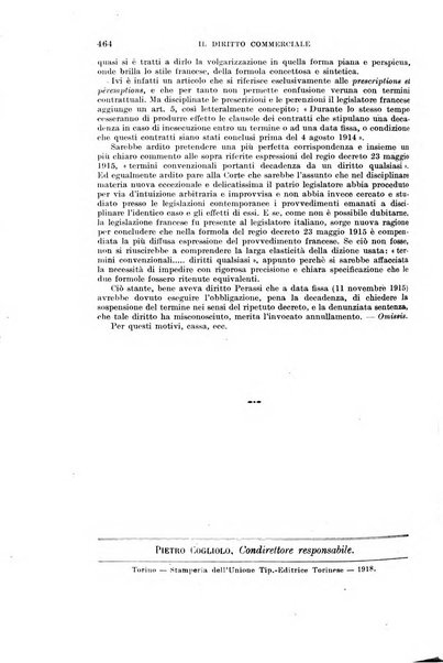 Il diritto commerciale rivista periodica e critica di giurisprudenza e legislazione