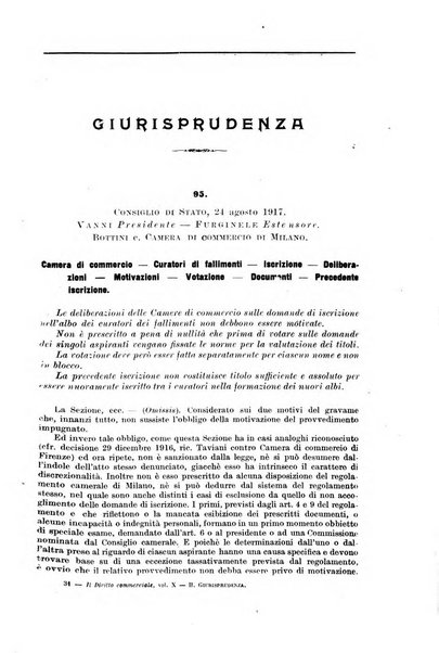 Il diritto commerciale rivista periodica e critica di giurisprudenza e legislazione