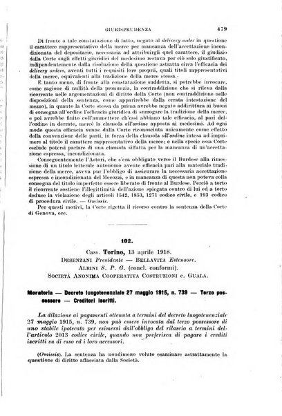 Il diritto commerciale rivista periodica e critica di giurisprudenza e legislazione