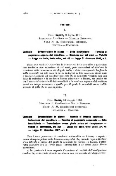 Il diritto commerciale rivista periodica e critica di giurisprudenza e legislazione