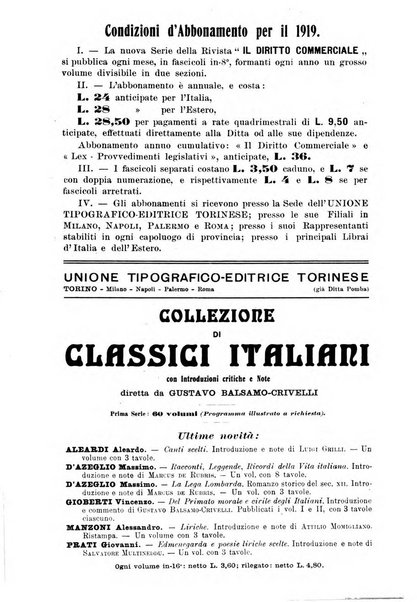 Il diritto commerciale rivista periodica e critica di giurisprudenza e legislazione