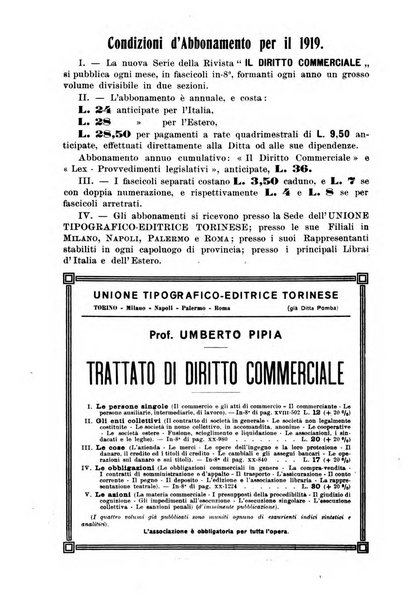 Il diritto commerciale rivista periodica e critica di giurisprudenza e legislazione