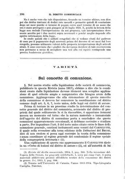 Il diritto commerciale rivista periodica e critica di giurisprudenza e legislazione