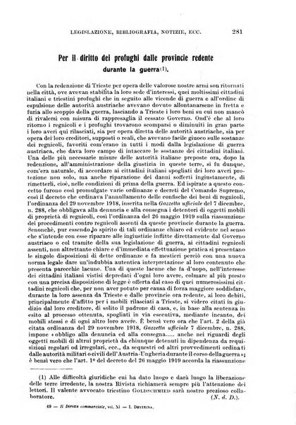 Il diritto commerciale rivista periodica e critica di giurisprudenza e legislazione