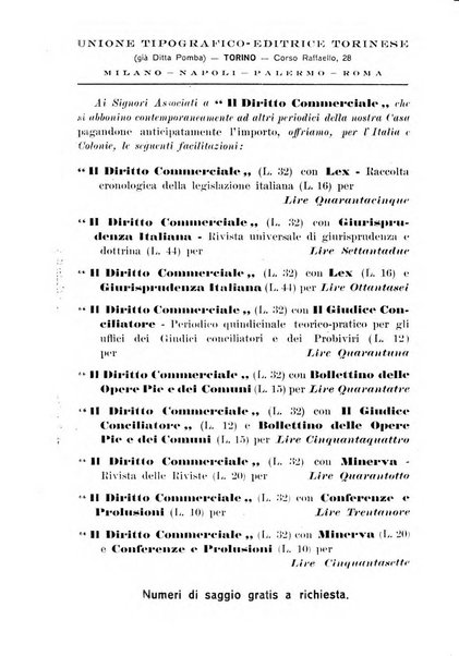 Il diritto commerciale rivista periodica e critica di giurisprudenza e legislazione