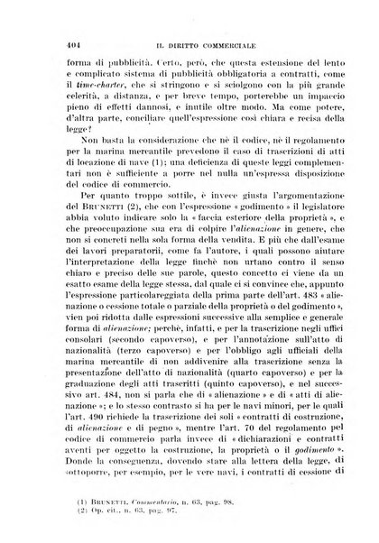 Il diritto commerciale rivista periodica e critica di giurisprudenza e legislazione