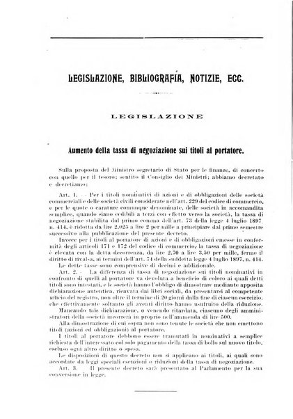 Il diritto commerciale rivista periodica e critica di giurisprudenza e legislazione