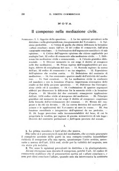 Il diritto commerciale rivista periodica e critica di giurisprudenza e legislazione