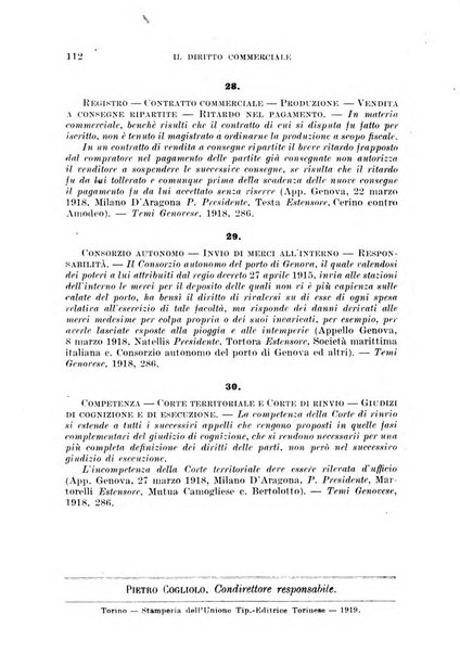 Il diritto commerciale rivista periodica e critica di giurisprudenza e legislazione