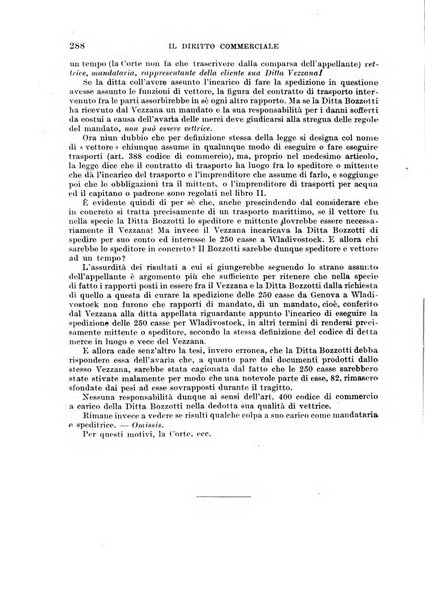 Il diritto commerciale rivista periodica e critica di giurisprudenza e legislazione