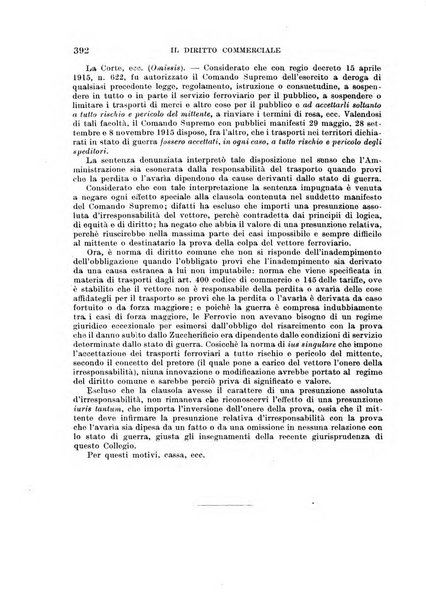 Il diritto commerciale rivista periodica e critica di giurisprudenza e legislazione