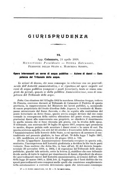 Il diritto commerciale rivista periodica e critica di giurisprudenza e legislazione