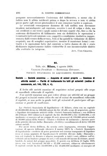 Il diritto commerciale rivista periodica e critica di giurisprudenza e legislazione