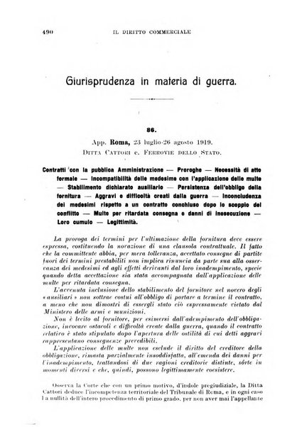 Il diritto commerciale rivista periodica e critica di giurisprudenza e legislazione