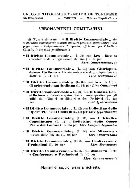 Il diritto commerciale rivista periodica e critica di giurisprudenza e legislazione