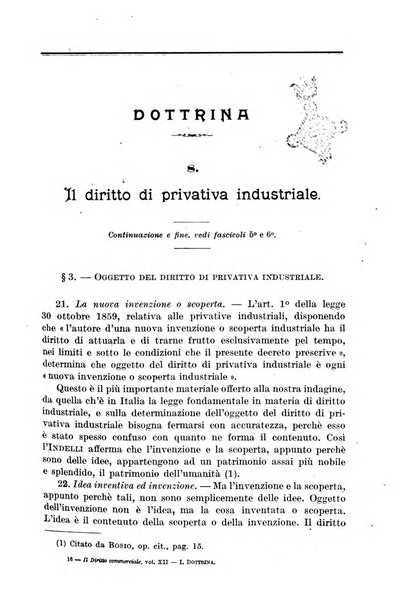 Il diritto commerciale rivista periodica e critica di giurisprudenza e legislazione