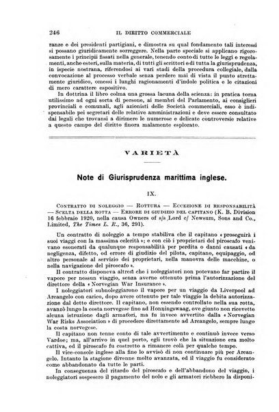 Il diritto commerciale rivista periodica e critica di giurisprudenza e legislazione