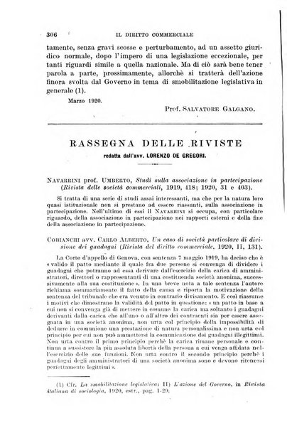 Il diritto commerciale rivista periodica e critica di giurisprudenza e legislazione