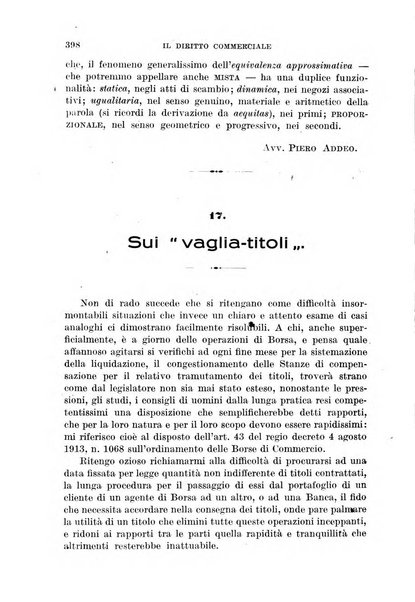 Il diritto commerciale rivista periodica e critica di giurisprudenza e legislazione