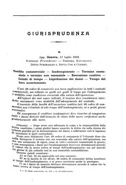 Il diritto commerciale rivista periodica e critica di giurisprudenza e legislazione