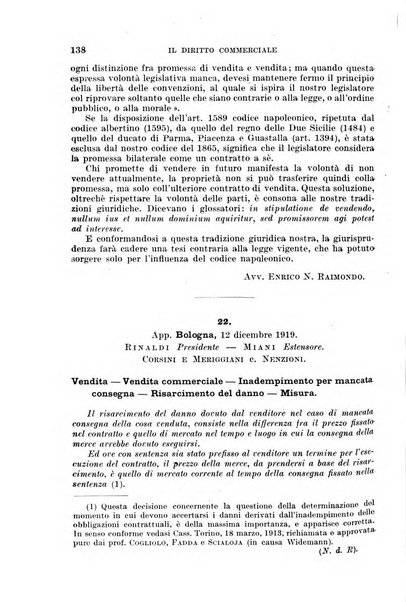 Il diritto commerciale rivista periodica e critica di giurisprudenza e legislazione