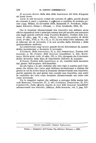 Il diritto commerciale rivista periodica e critica di giurisprudenza e legislazione