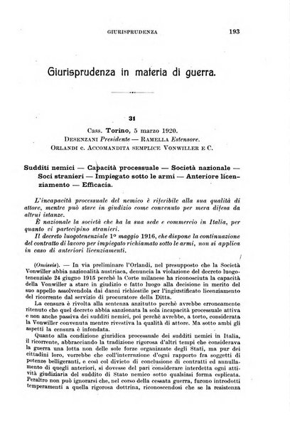 Il diritto commerciale rivista periodica e critica di giurisprudenza e legislazione