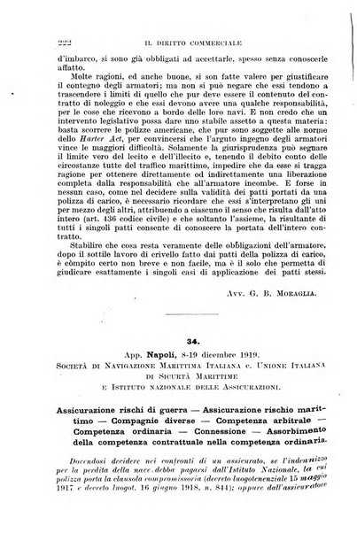 Il diritto commerciale rivista periodica e critica di giurisprudenza e legislazione