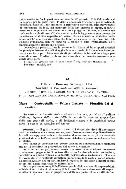 Il diritto commerciale rivista periodica e critica di giurisprudenza e legislazione