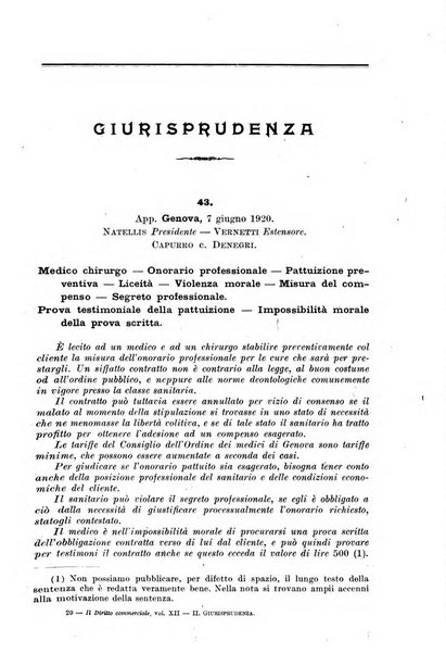 Il diritto commerciale rivista periodica e critica di giurisprudenza e legislazione