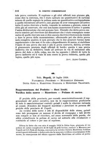 Il diritto commerciale rivista periodica e critica di giurisprudenza e legislazione