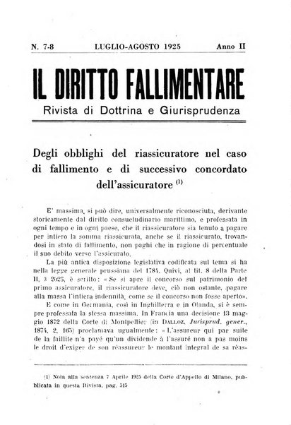 Il diritto fallimentare rivista di dottrina e giurisprudenza