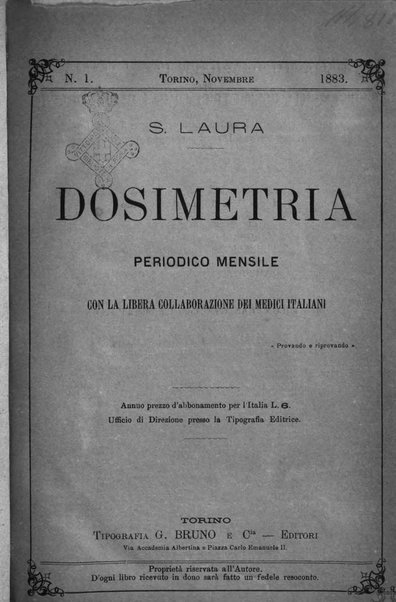 Dosimetria periodico mensile con la libera collaborazione dei medici italiani