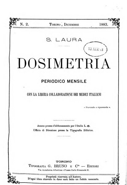 Dosimetria periodico mensile con la libera collaborazione dei medici italiani