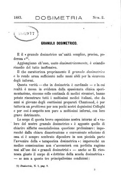 Dosimetria periodico mensile con la libera collaborazione dei medici italiani