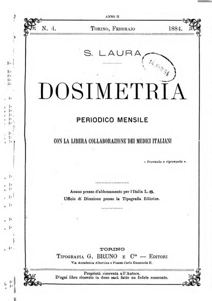 Dosimetria periodico mensile con la libera collaborazione dei medici italiani