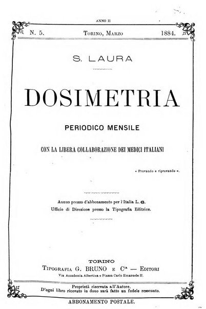 Dosimetria periodico mensile con la libera collaborazione dei medici italiani