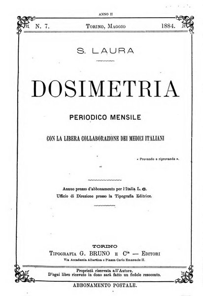 Dosimetria periodico mensile con la libera collaborazione dei medici italiani