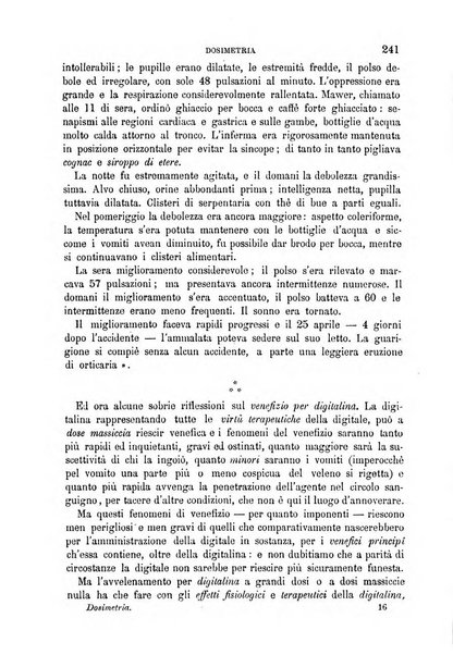 Dosimetria periodico mensile con la libera collaborazione dei medici italiani