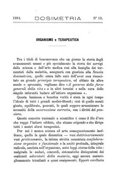 Dosimetria periodico mensile con la libera collaborazione dei medici italiani