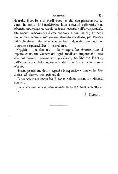 Dosimetria periodico mensile con la libera collaborazione dei medici italiani