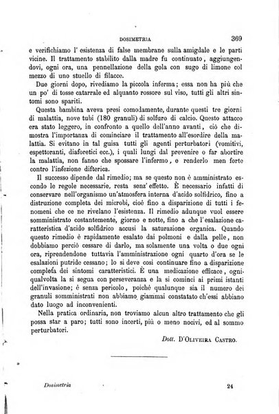 Dosimetria periodico mensile con la libera collaborazione dei medici italiani