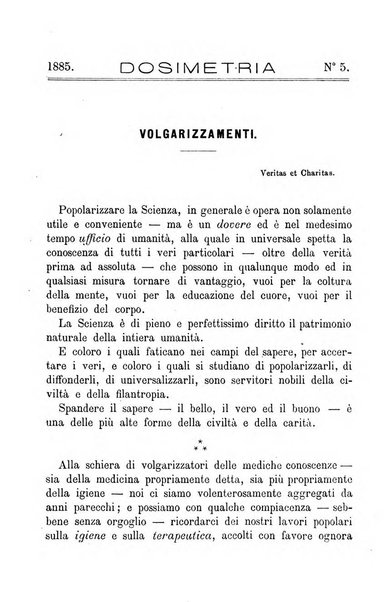 Dosimetria periodico mensile con la libera collaborazione dei medici italiani