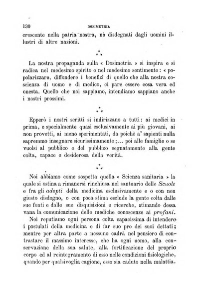 Dosimetria periodico mensile con la libera collaborazione dei medici italiani