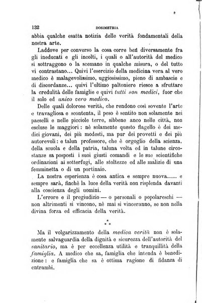 Dosimetria periodico mensile con la libera collaborazione dei medici italiani