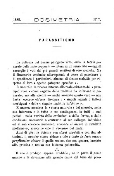 Dosimetria periodico mensile con la libera collaborazione dei medici italiani