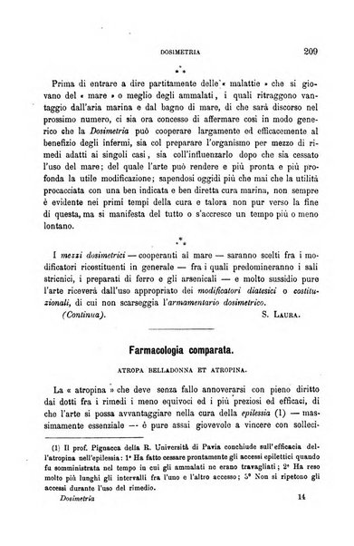 Dosimetria periodico mensile con la libera collaborazione dei medici italiani