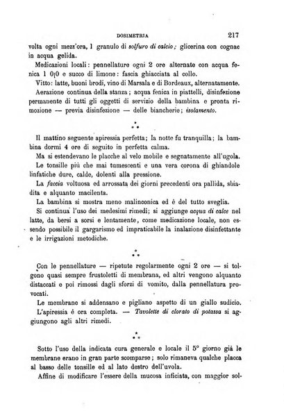 Dosimetria periodico mensile con la libera collaborazione dei medici italiani