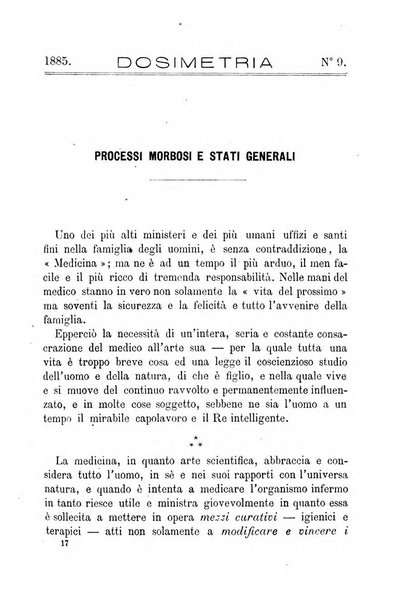 Dosimetria periodico mensile con la libera collaborazione dei medici italiani