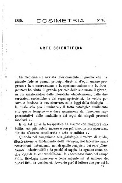 Dosimetria periodico mensile con la libera collaborazione dei medici italiani